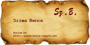 Szima Bence névjegykártya