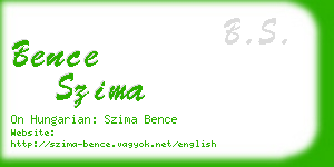 bence szima business card